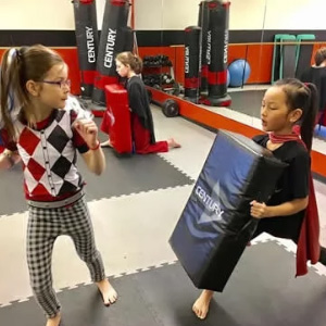 Riverside South kids practicing kicks