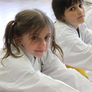 Riverside-South Tykes doing stretches before class